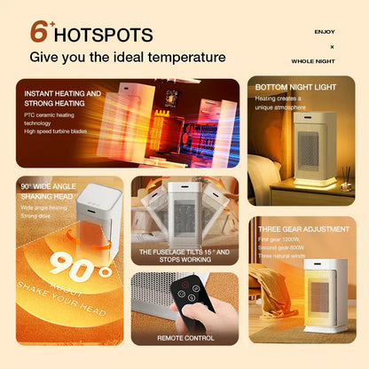 Compact Rechargeable Hand Warmer with LED Nightlight