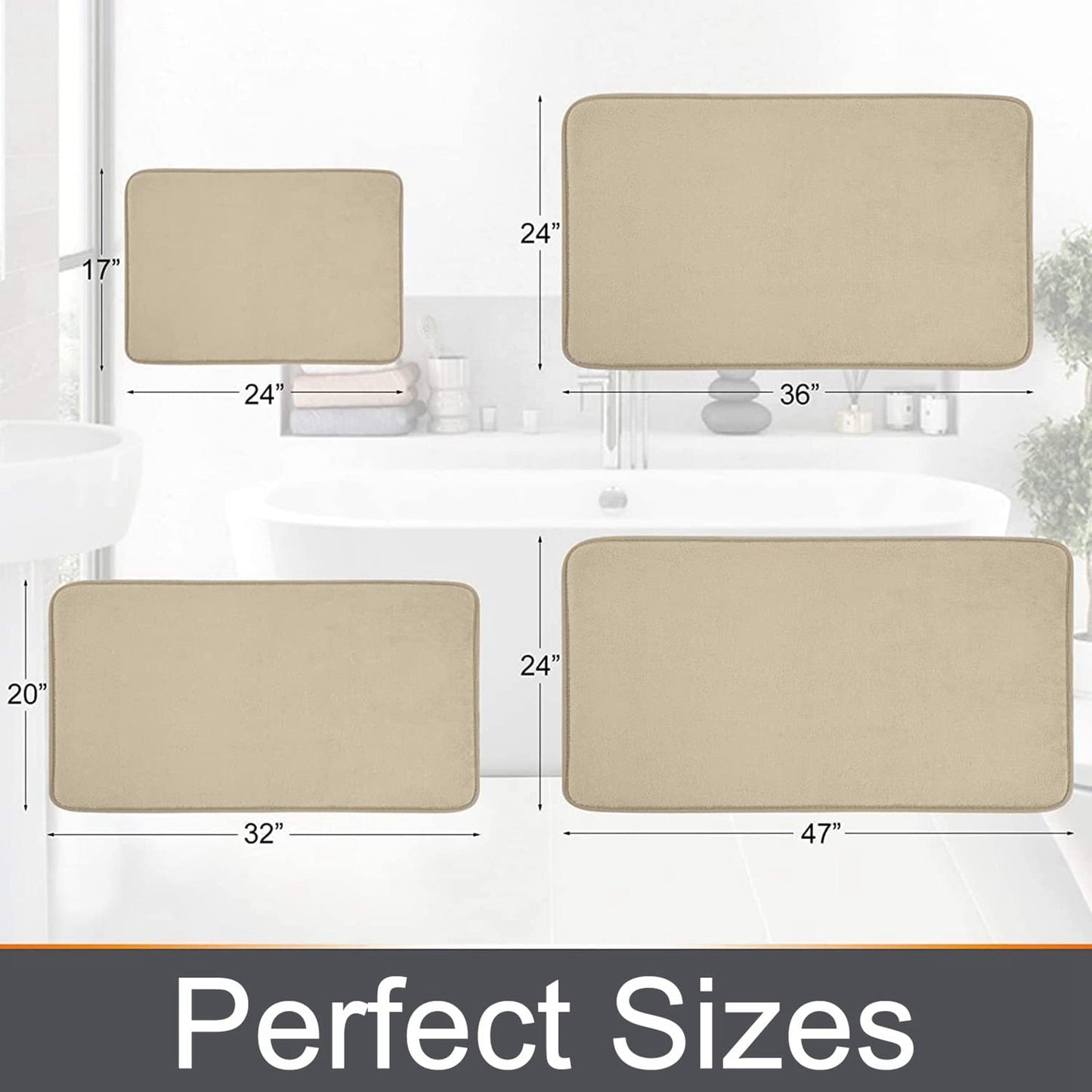 Soft Grip Non Slip Memory Foam Bathroom Mat