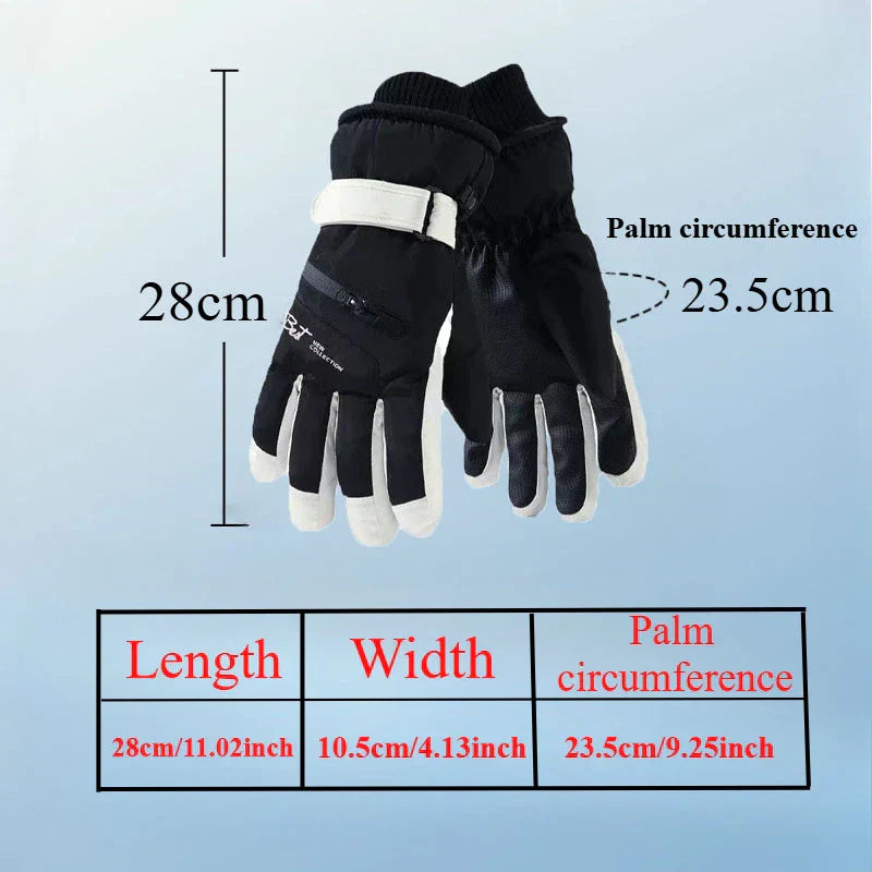 Insulated Water Resistant Snow Gloves with Touchscreen Tips