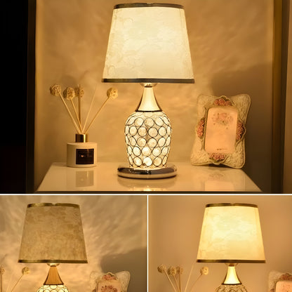 Stylish Crystal Glass Table Lamp with LED Touch Light