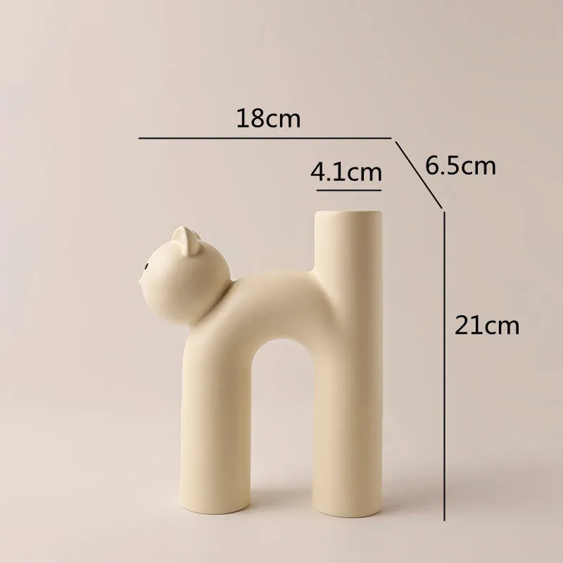 Cute Cat Vintage Flower Vase