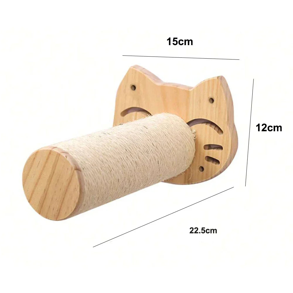 Compact Wall Mount Cat Tower Scratching Post Set