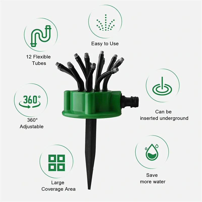 Automatic 360 Degree Lawn Watering Sprinkler System