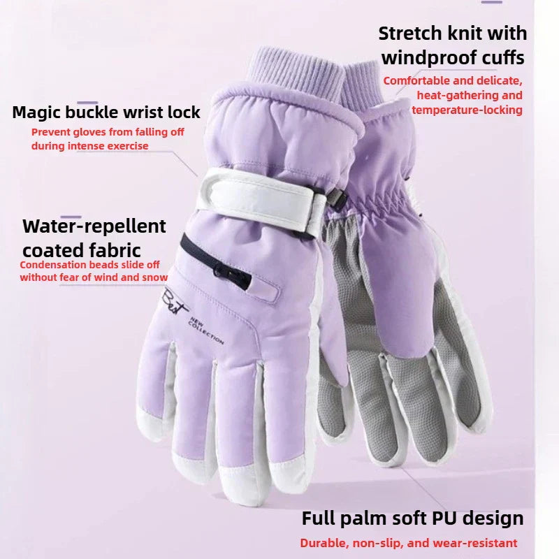 Insulated Water Resistant Snow Gloves with Touchscreen Tips