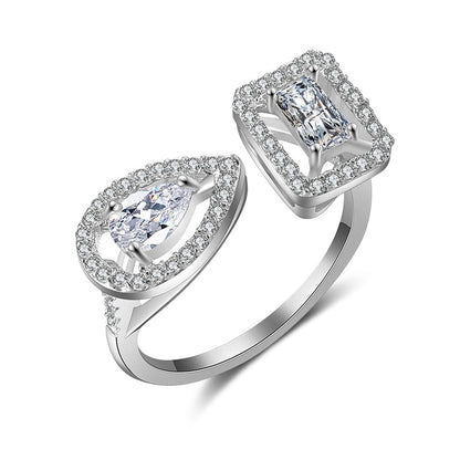 Trendy CZ Solitaire Adjustable Ring