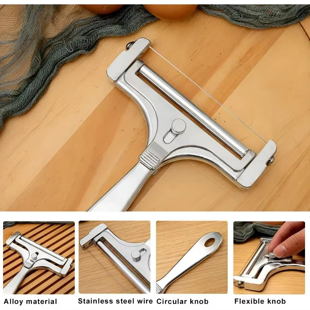 Premium Adjustable Cheese Slicer with Heavy Duty Metal Blade
