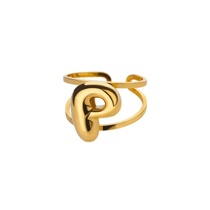 Customizable Initial Open Circle Ring