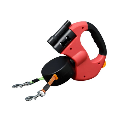 Strong Double Dog Leash with LED Flashlight