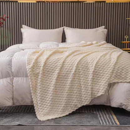 Cozy Checked Blanket Soft Throw for Bedroom