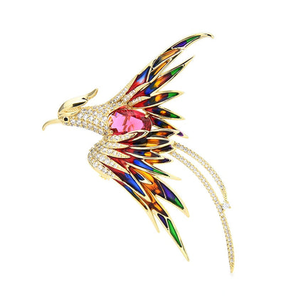 Vibrant Bird Shape Pin Brooches - Luxicro