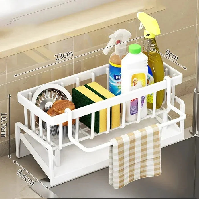 Space Saving Kitchen Sink Organizer with Sponge Holder - Luxicro