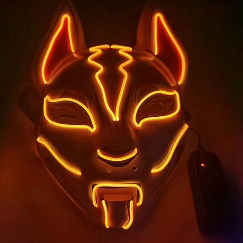 Bright LED Fox Face Mask for Halloween