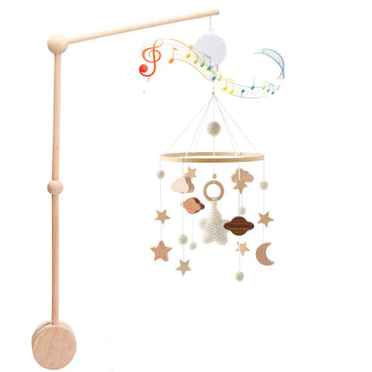 Soft Wood Baby Crib Mobile with Calming Music
