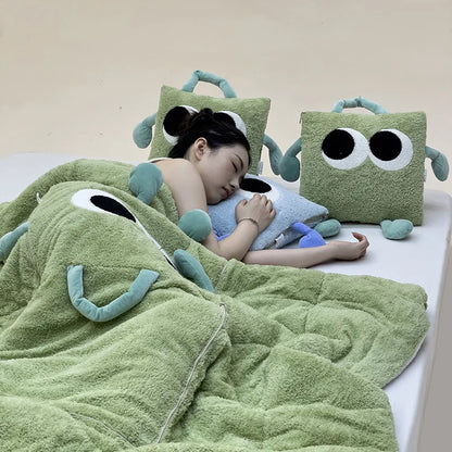 Cozy Plush Travel Blanket Pillow