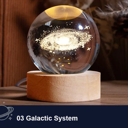 Cosmic Starry Night Lamp with LED Crystal Ball