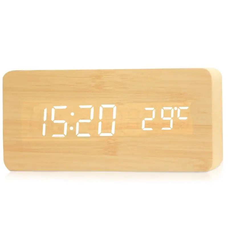 Contemporary Wood LED Alarm Clock