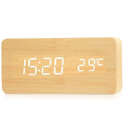 Contemporary Wood LED Alarm Clock