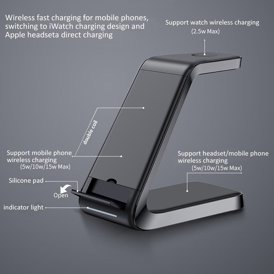Space Saving 3 in 1 Phone Charger Dock