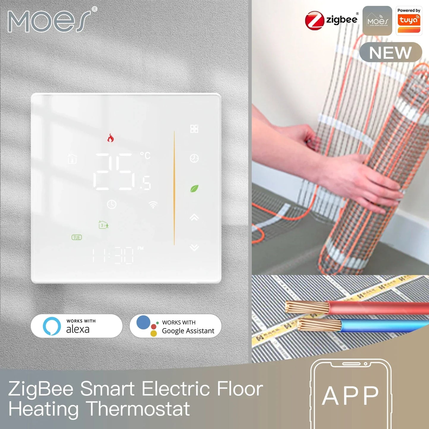 Smart Glass Thermostat Wall Mount Energy Efficient Hub