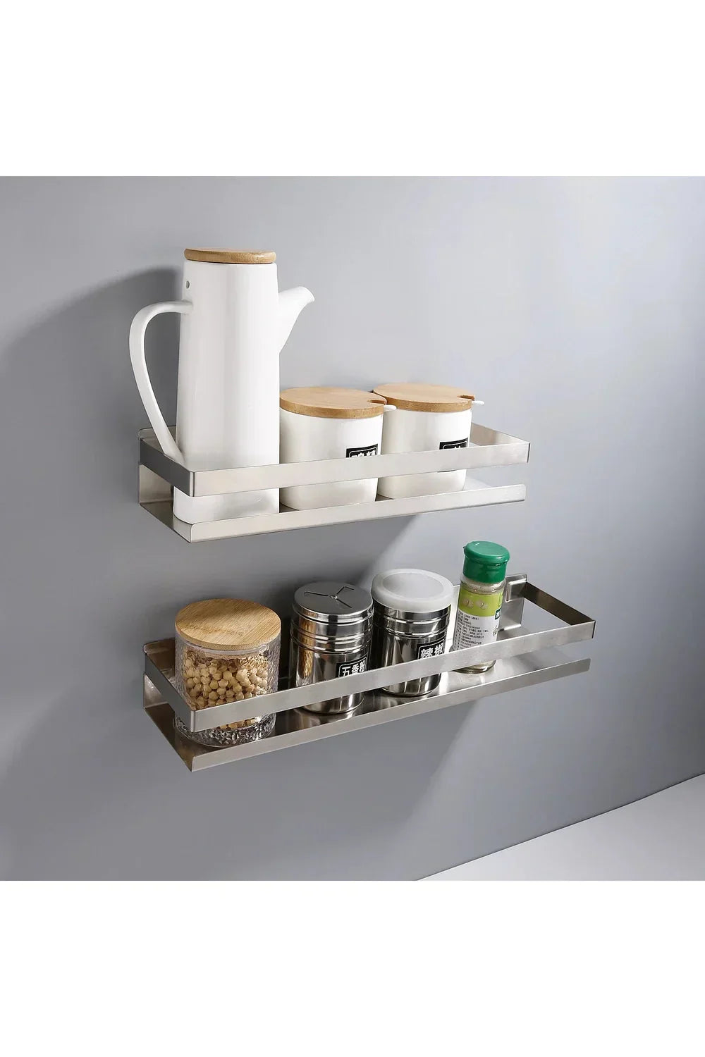 Modern Floating Black Storage Shelves