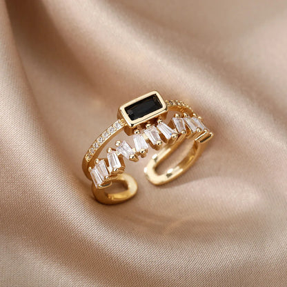 Elegant 2 Layer Diamond Baguette Ring