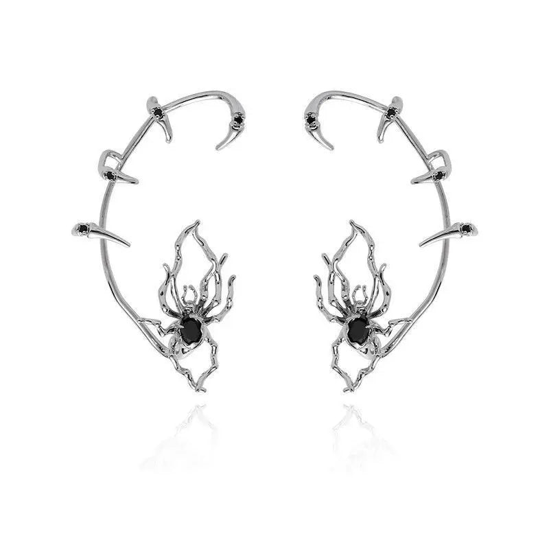 Dark Spider Web Drop Earrings - Luxicro
