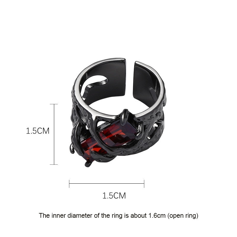 Elegant Black Gemstone Engagement Ring