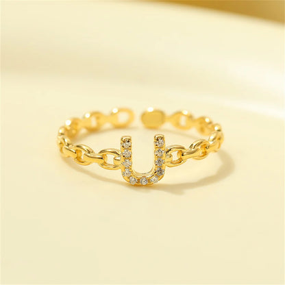 Elegant Initial Diamond Letter Ring