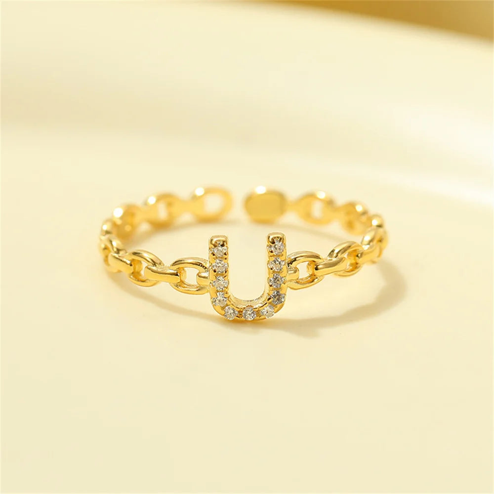 Dainty Diamond Monogram Letter Ring