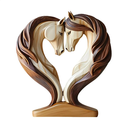 Beautiful Wooden Horse Figure Decoration