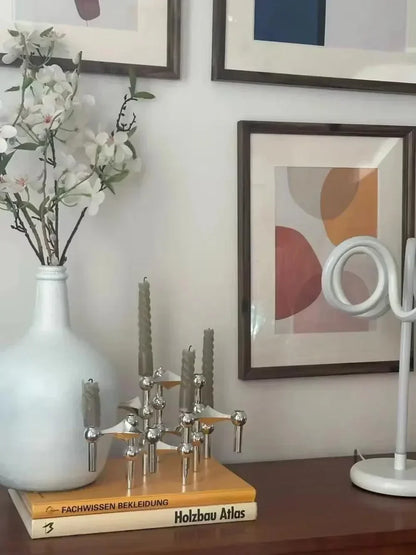 Modern Silver Candle Stand