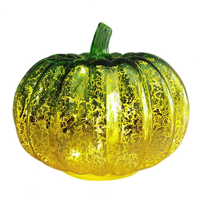Bright Glass Pumpkin Decoration with Soft Lights