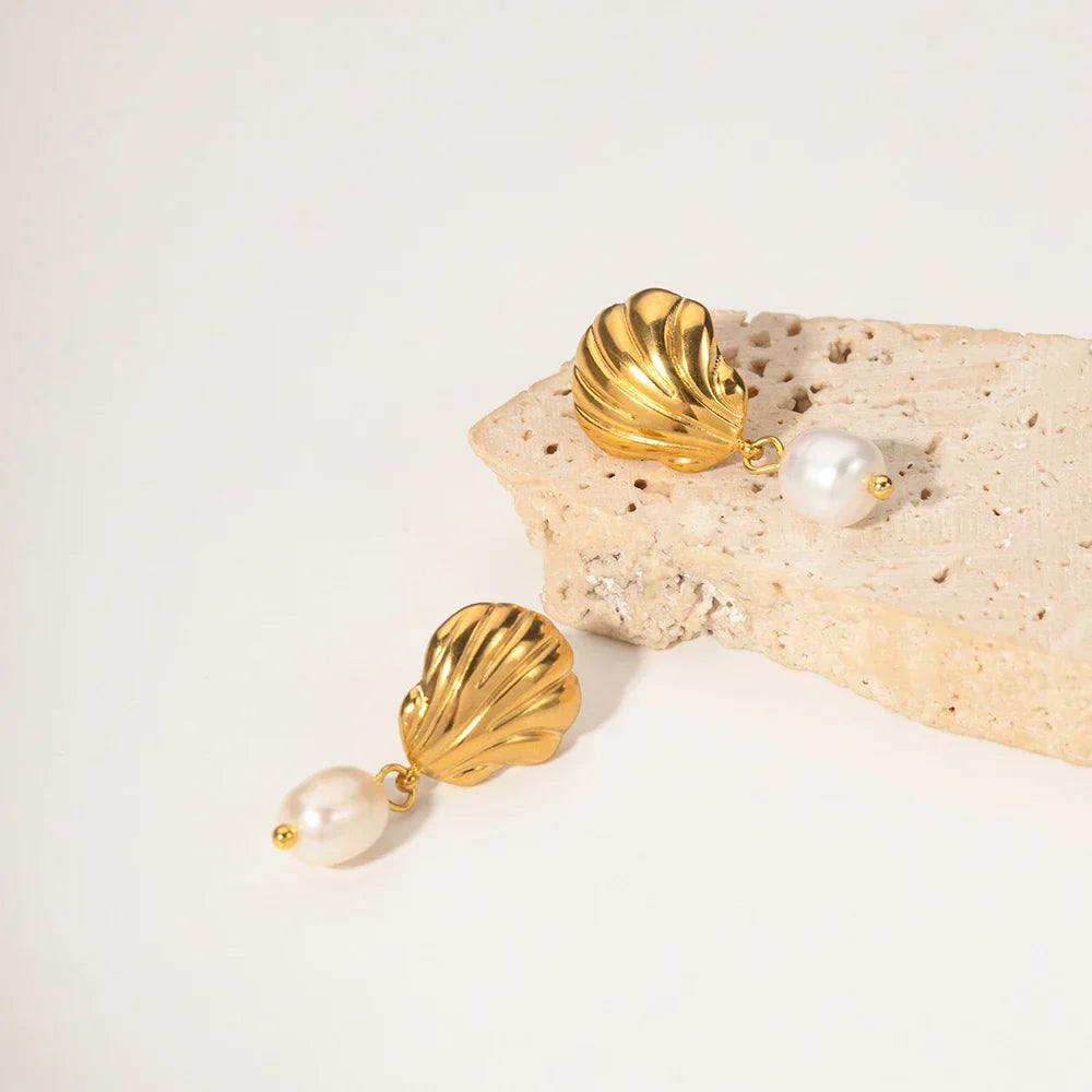 Beautiful White Fresh Pearl Drop Earrings