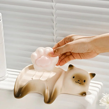 Cute Kitty Bathroom Soap Dish
