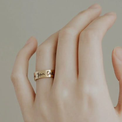Personalized Initial Silver Band Ring