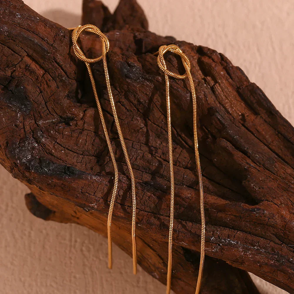 Dainty 14k Gold Circle Dangle Earrings