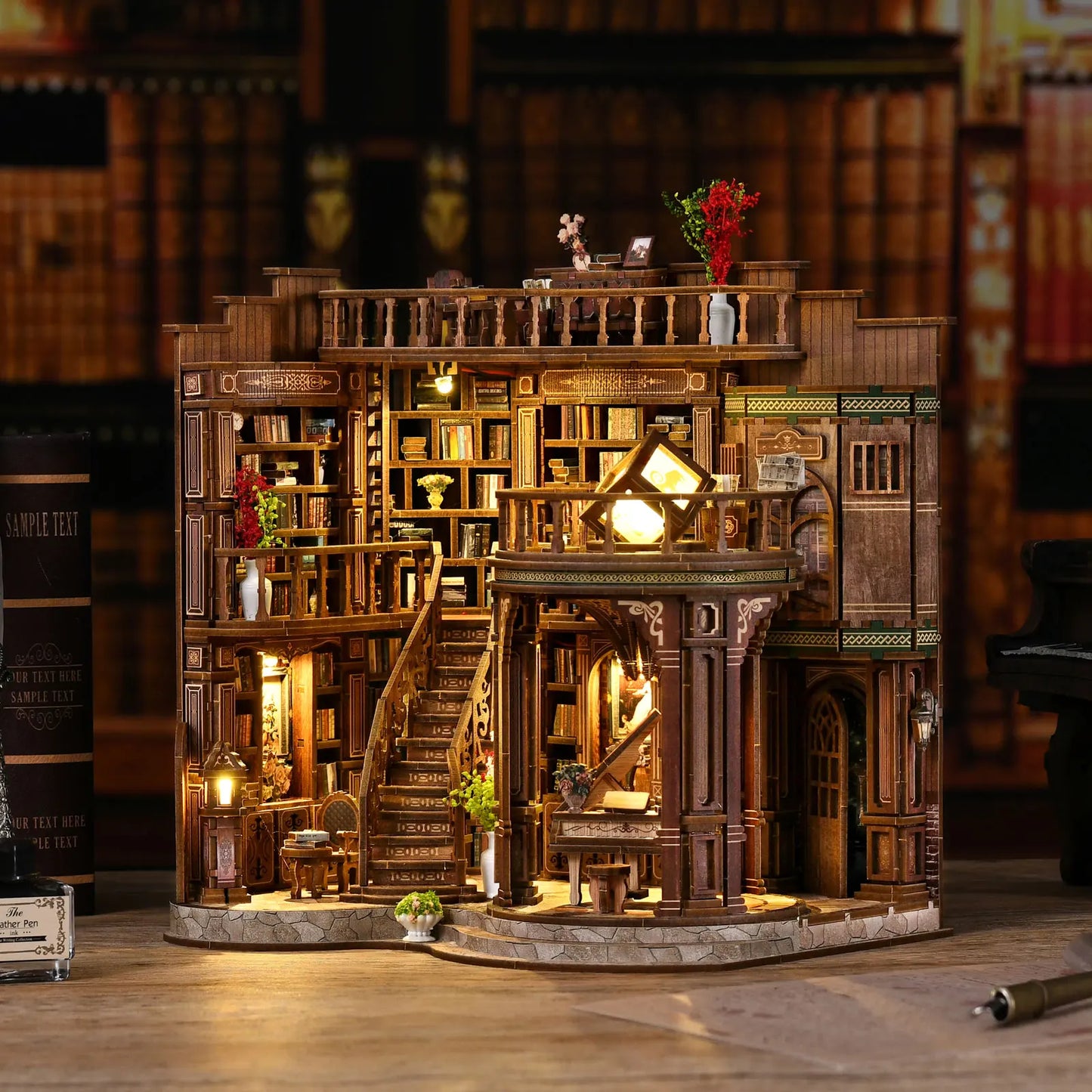 Small Wooden Dollhouse DIY Kit Fall Room Decoration - Luxicro