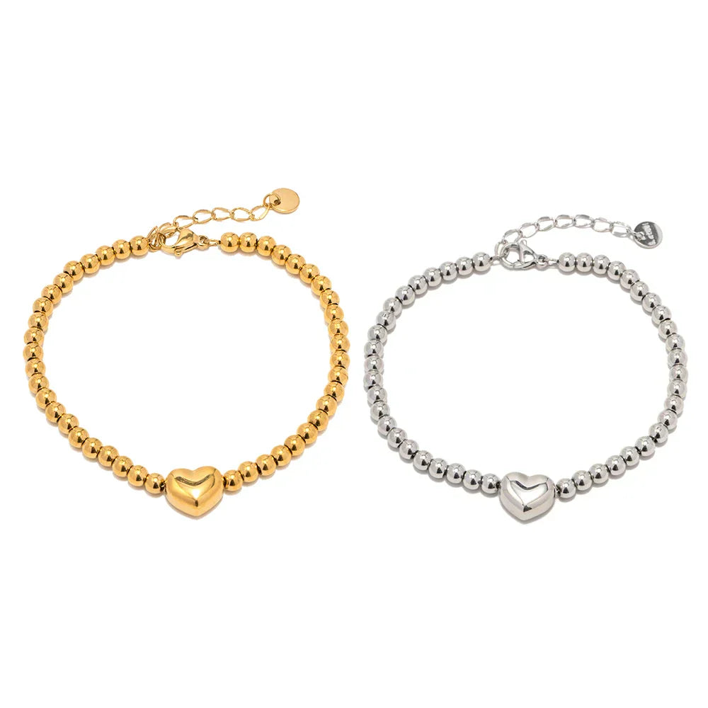 Premium 18k Gold Heart Charm Bracelet