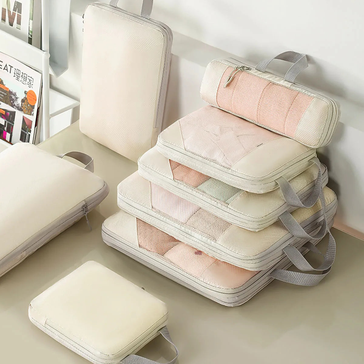Compact Travel Storage Bag Set 5-Piece Water-Resistant - Luxicro