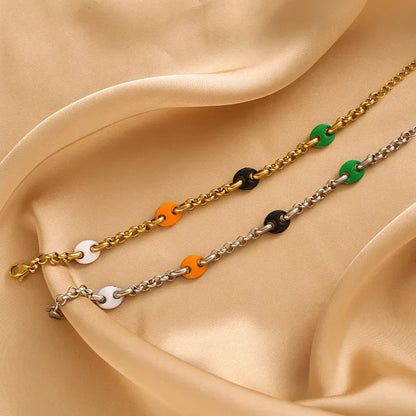 Colorful Round Chain Paperclip Bracelet