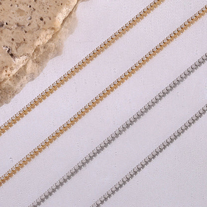 Dainty 2mm Slim Chain Bracelet Necklace Set