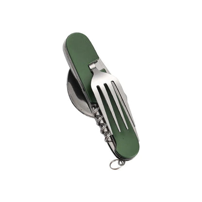 Compact Multi-Tool Stainless Steel Camping Utensils