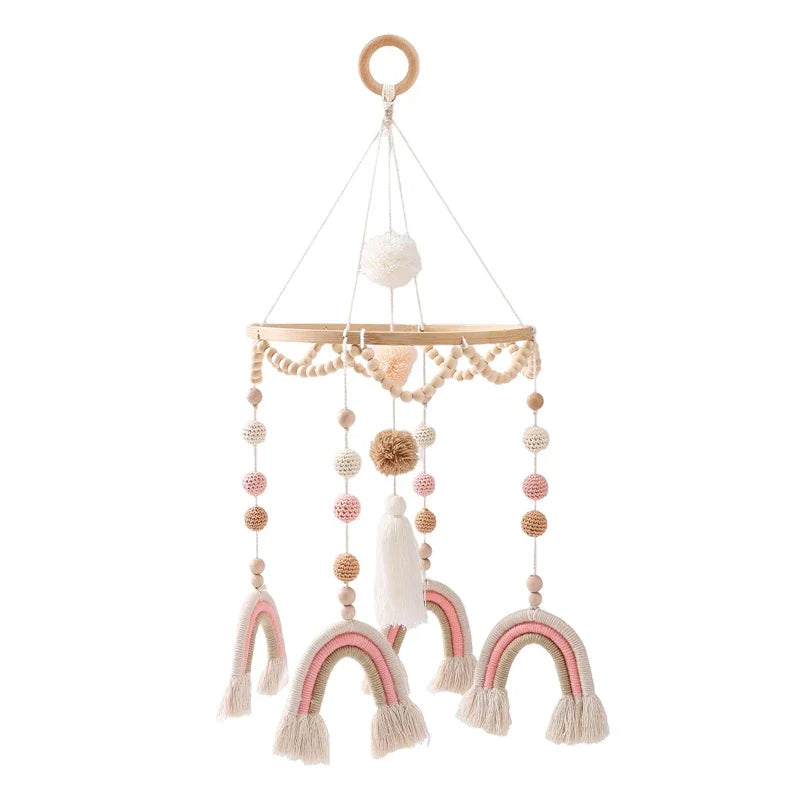 Soft Wood Baby Crib Mobile with Calming Music