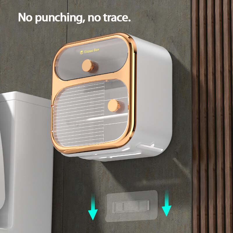 Compact Toilet Paper Roll Holder Storage Container