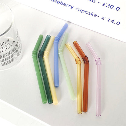 Green Reusable Glass Straw Set - Luxicro