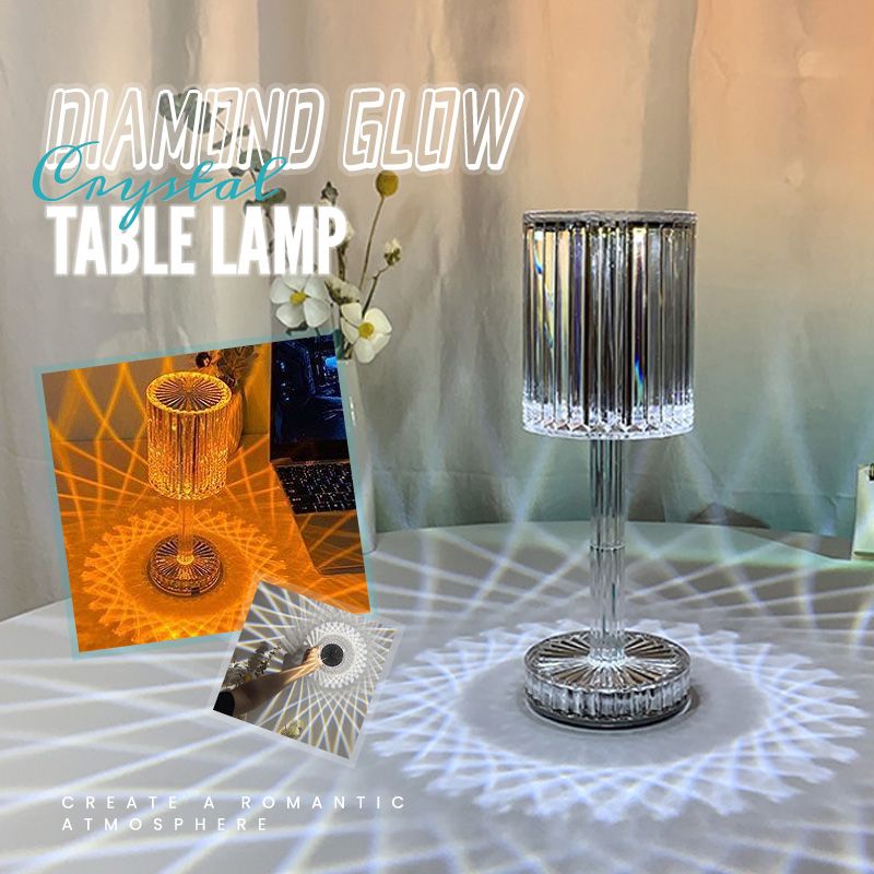 Sparkling Crystal Glass Bedside Table Lamp