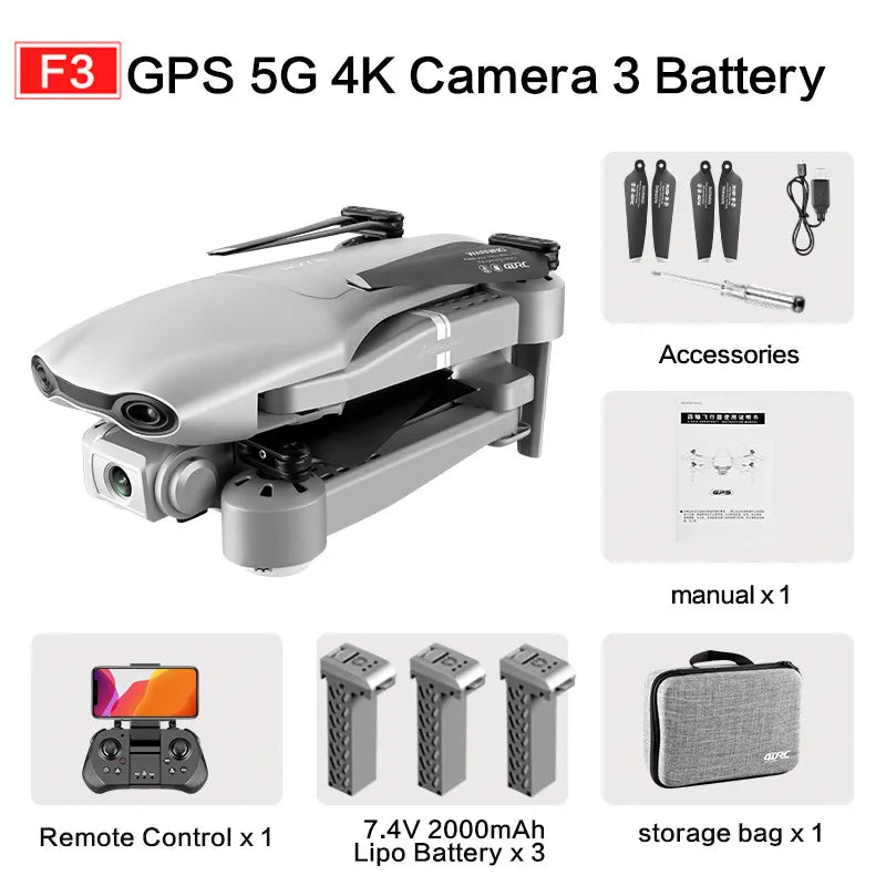 4K High Speed Dual Camera GPS Quadcopter Drone