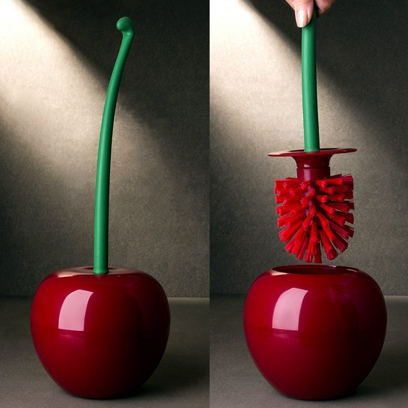 Bright Red Bathroom Toilet Brush with Cute Style - Luxicro