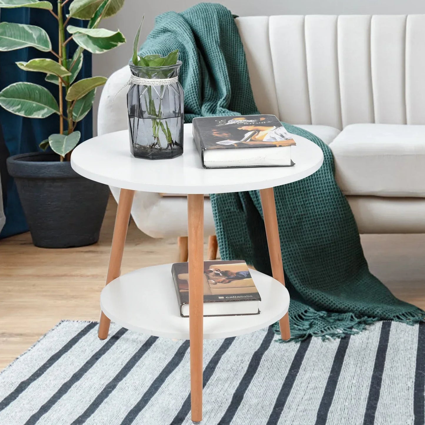 Space Saving 2 Shelf Coffee Table with Storage - Luxicro