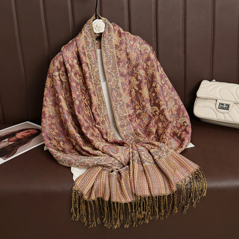 Soft Cashmere Women's Scarf with Warm Luxury Print